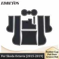 car non slip interior door mat cup mat gate slot pad for skoda octavia 2015 2016 2017 2018 2019