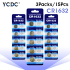 Батарейки кнопочные CR1632 литиевые, 3 в, LM1632, BR1632, ECR1632, CR 1632, 15 шт.