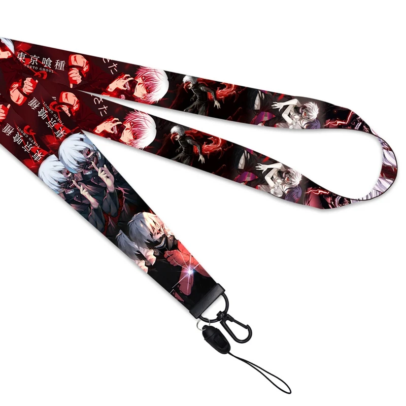 

Tokyo Ghoul Anime Lanyard Hand Strap Wristband Cartoon Neck Strap Lanyards ID Badge Card Holder Keychain Mobile Phone Strap Gift