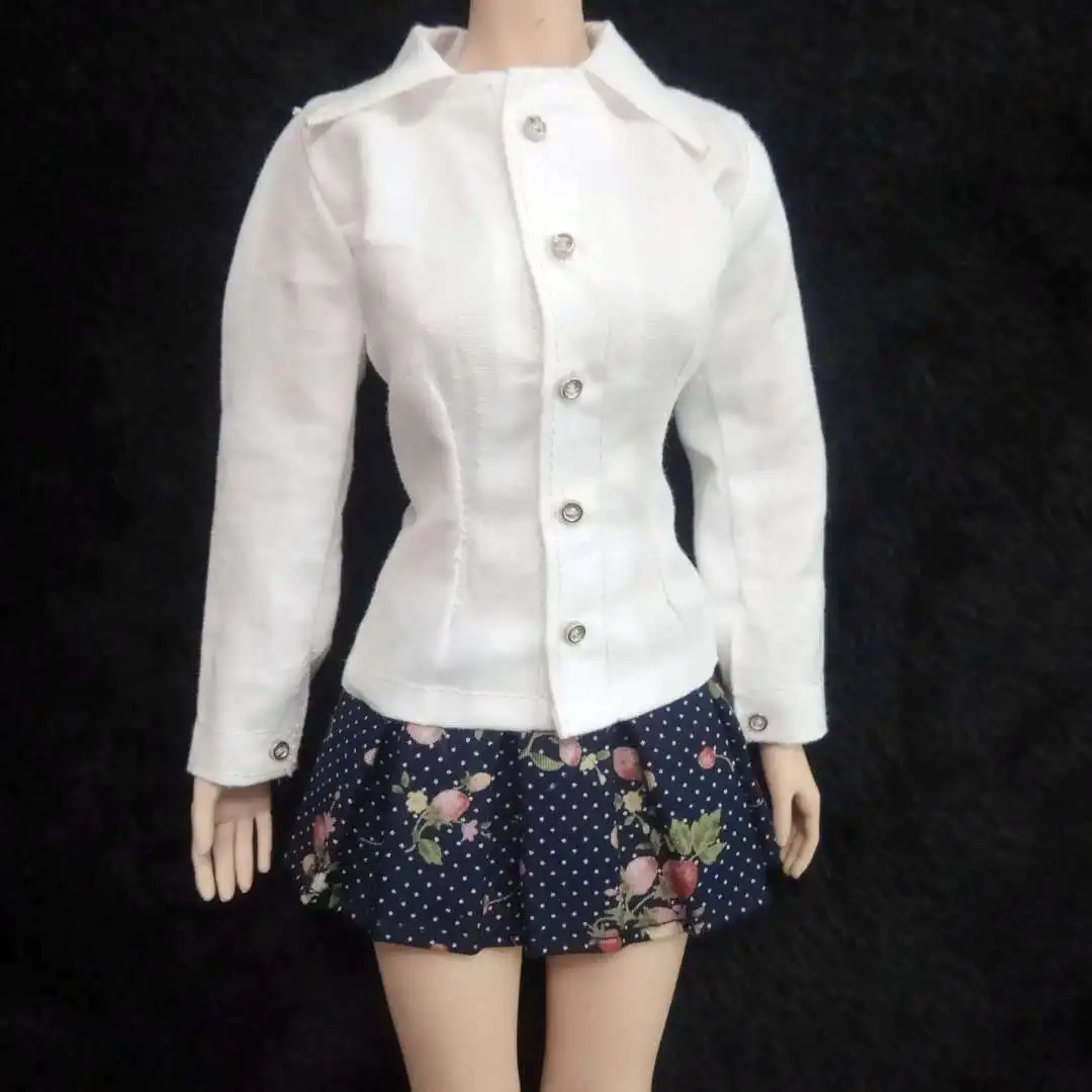 

1:6th Female White Long-sleeved shirt For 12" Body