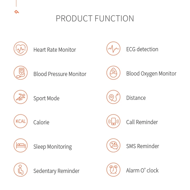 

DT6 Smart Watch ECG+PPG ECG Blood Pressure Heart Rate Blood Oxygen Monitoring Sports Bracelet Waterproof