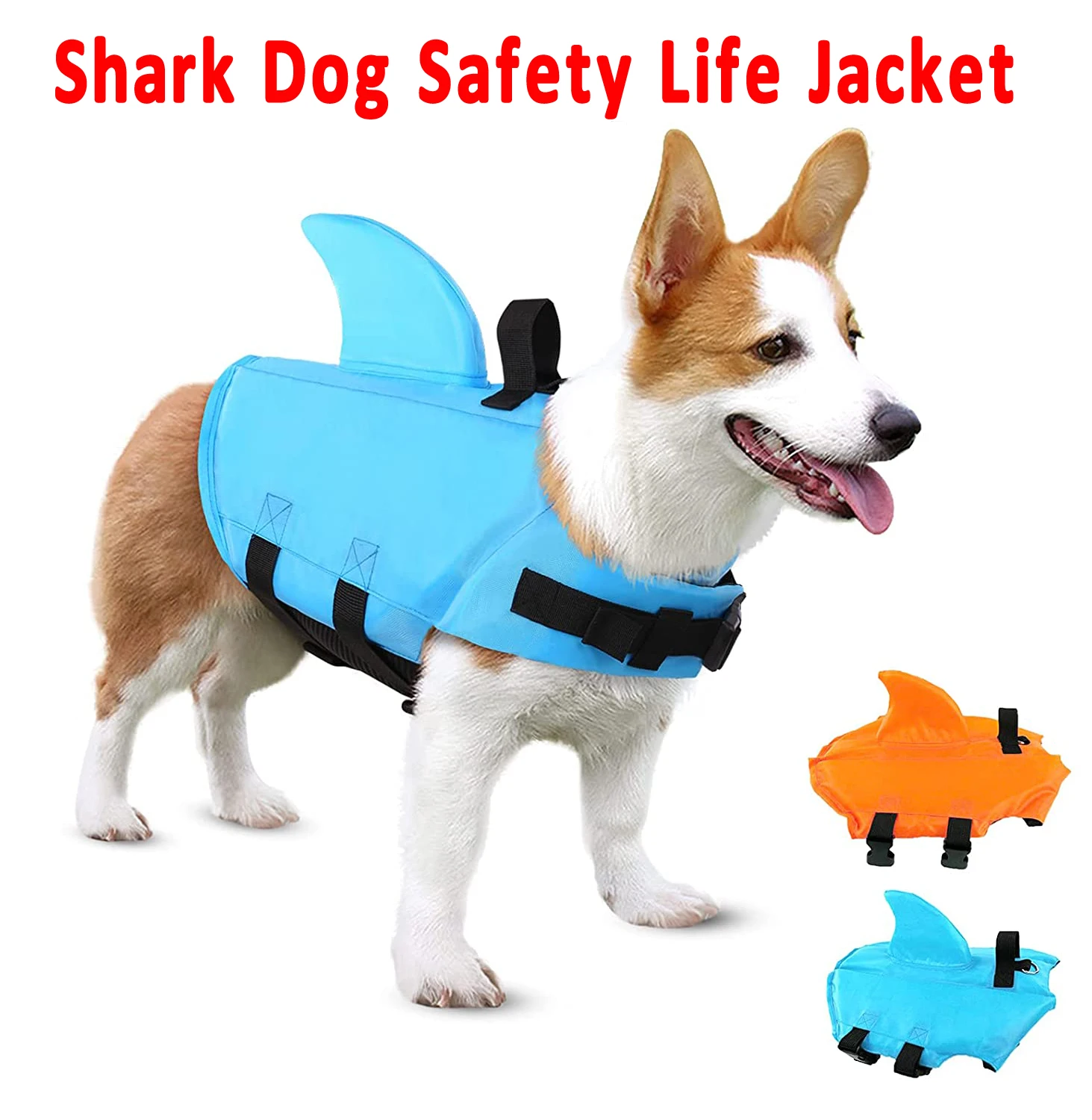 

Pet Dog Life Jacket Safety Clothes Life Vest With Fin Collar Harness Saver Pet Swimming Preserver Summer Swimwear Swimsuit