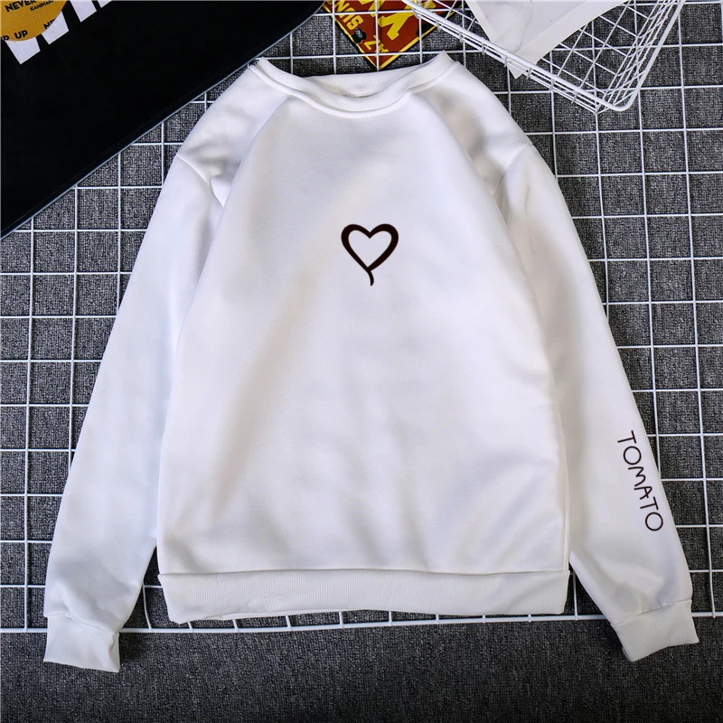 Style 6 White Худи с сердцем, свитшоты, женская повседневная одежда, Kawaii Harajuku, новинка, одежда в стиле панк для девочек, европейский Топ, корейский стиль, sudadera mujer - Цвет: Style 6 White