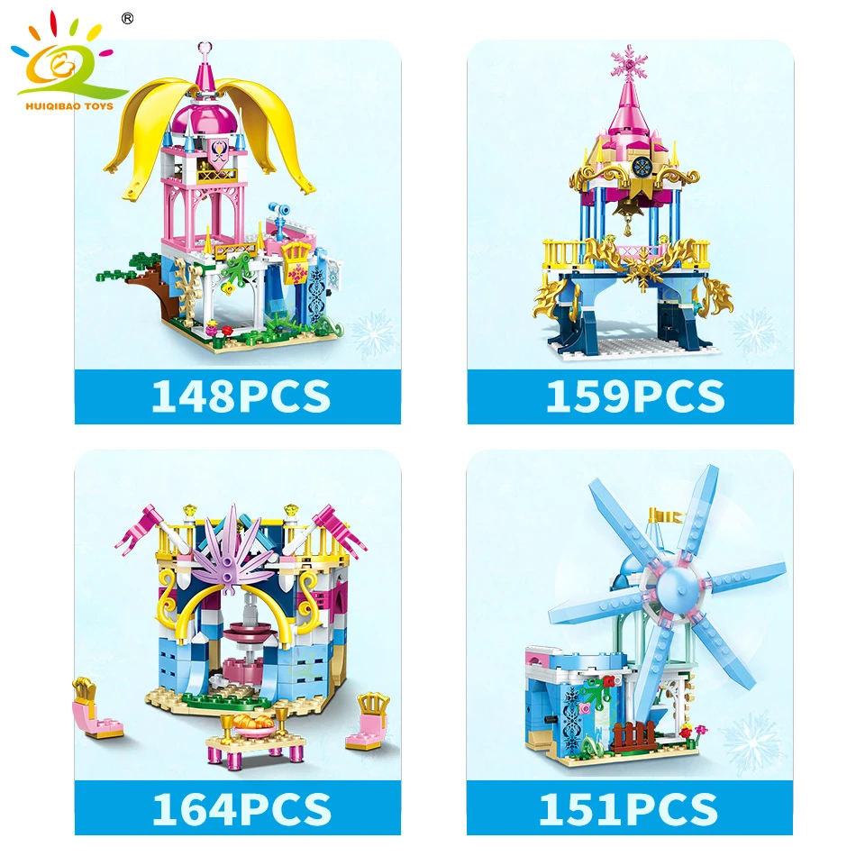 HUIQIBAO 619 шт. город друг с принтом Снежная королева замок ветряные мельницы