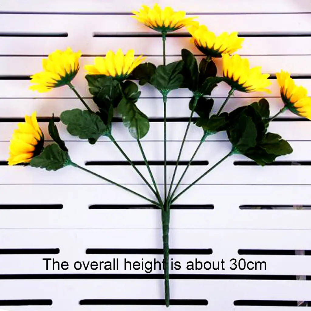 Букет подсолнухов из искусственного шелка 7 голов 30 см искусственный цветок