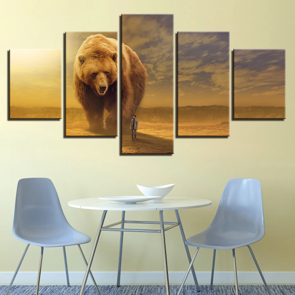 HD холст Художественная живопись для настенное уркашение гостинной 5 шт. белая