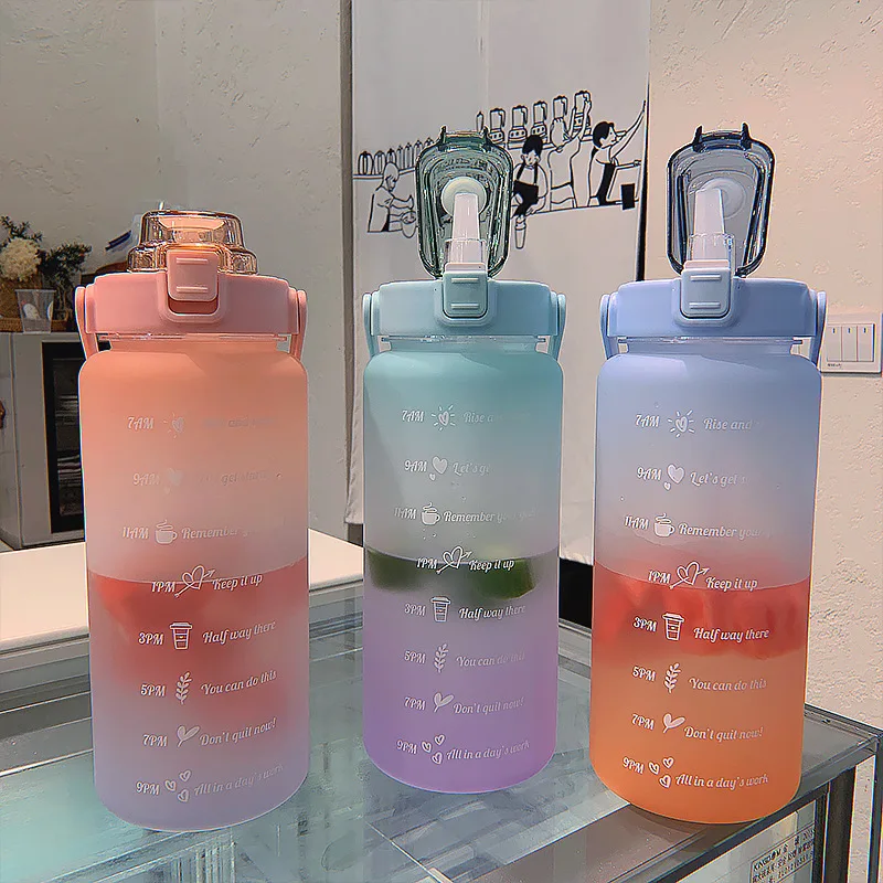 2 Liter Large Capacity Free Motivational With Time Marker Fi