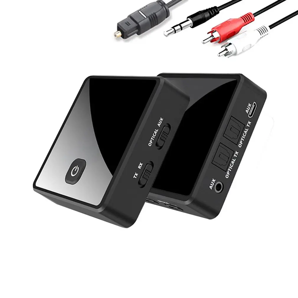 

Bluetooth 5.0 Transmitter Receiver Wireless Adapter Low Latency 3.5mm AUX Jack Optical SPDIF Audio Adapter For PC TV Car Speaker