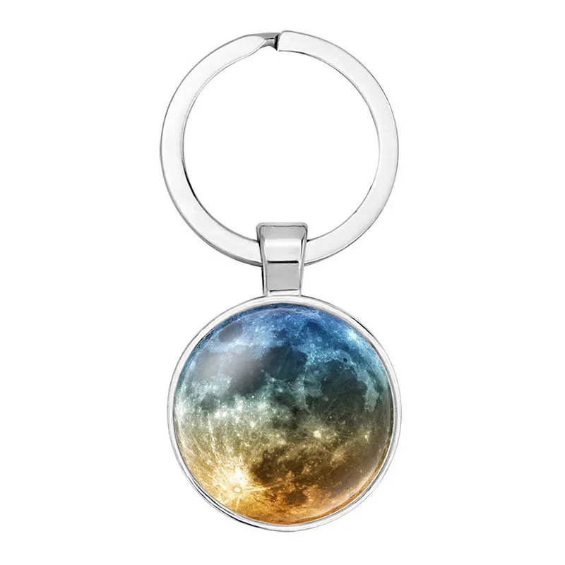 Уникальный светящийся стеклянный шар планеты брелок для ключей звезды узор