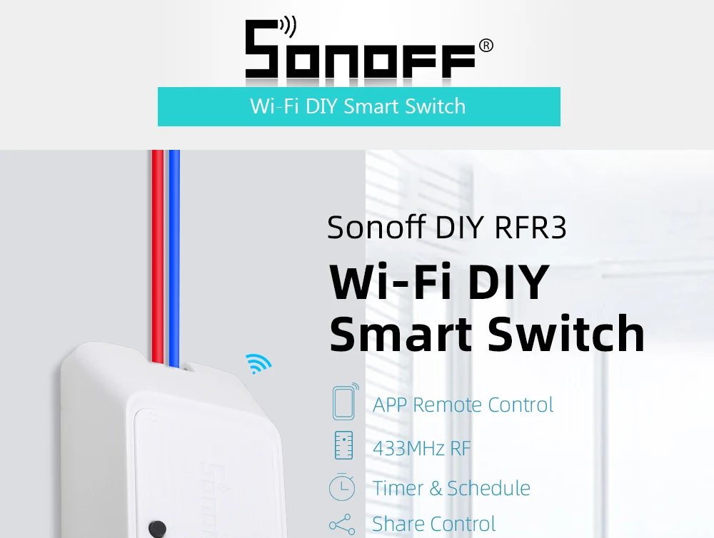 Sonoff 433 МГц DIY RF R3 переключатель Wifi 220 VLight/Голосовое управление для Alexa/Google Assistant умный дом беспроводной переключатель