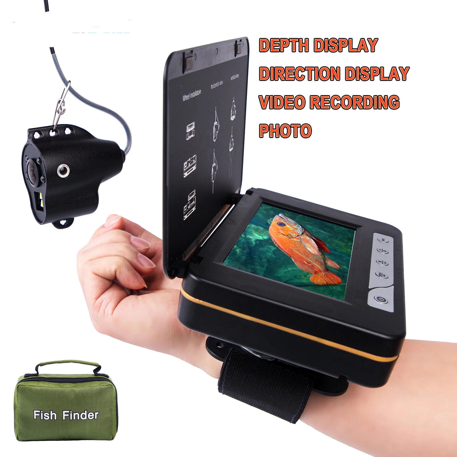 Подводная камера для подледной рыбалки WF15 15 м ЖК монитор 5 дюймов с температурой