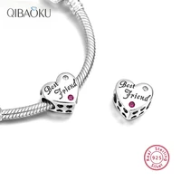 925 sterling silver love heart beads charm bracelets for jewelry making fit best friend charm bracelets for women jewelry gift
