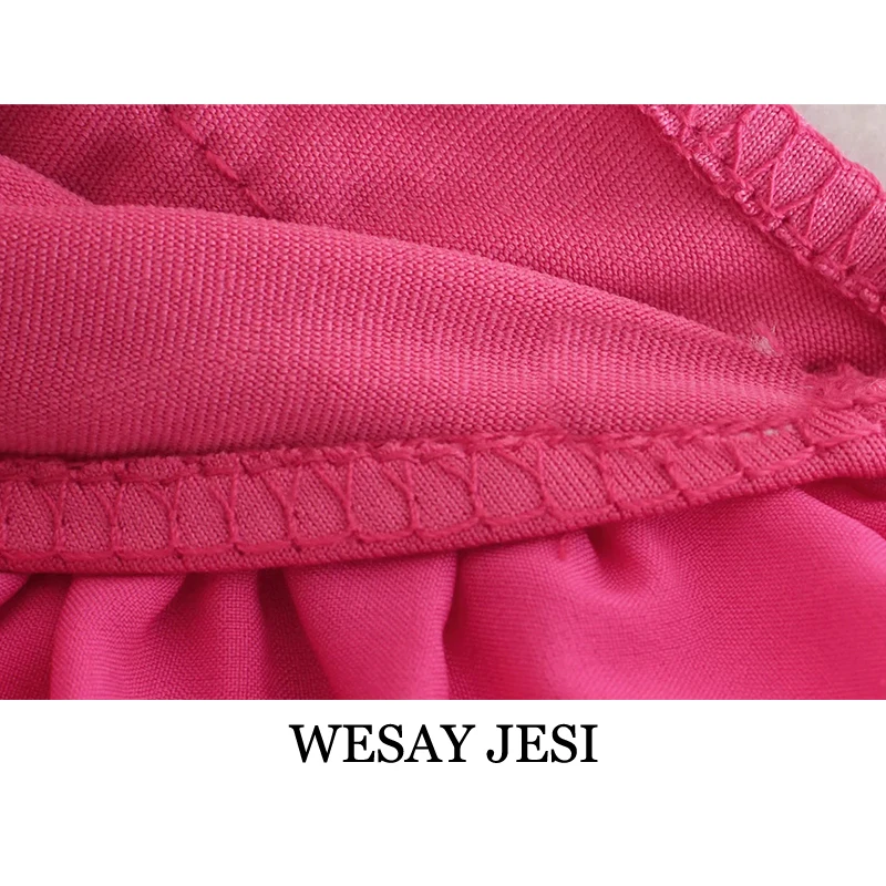 

WESAY JESI Swimsuits Woman 2021 Summer Chic Folds Solid Color Woman Clothes Feminine Bikinis Sexy Slim Swim Wear Female Beach