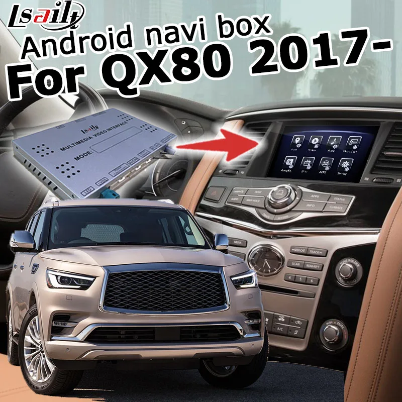 Android/carplay интерфейсная коробка для Infiniti QX80 Patrol Y62 видео интерфейсная коробка с gps навигацией youtube Яндекса Lsailt