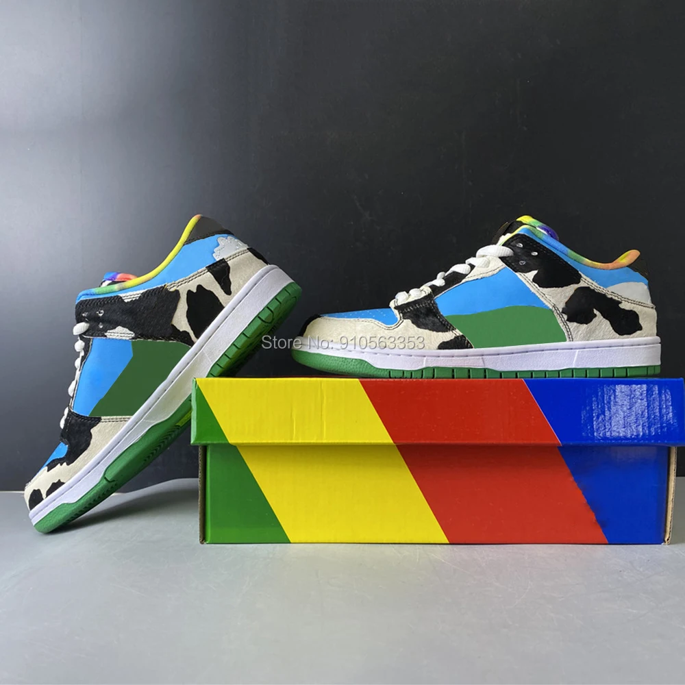 2020 newest ice cream Dunks low BEN JERRY CHUNKY DUNKY Black white cow horsehair vamp fashion RUNNING Shoes | Спорт и развлечения