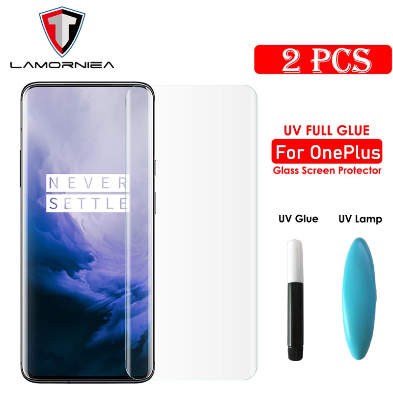 

Закаленное УФ-стекло Lamorniea для Oneplus 7T Pro 100D, пленка для экрана с полным покрытием из жидкого клея для Oneplus 7 Pro, УФ-стекло с полным покрытием