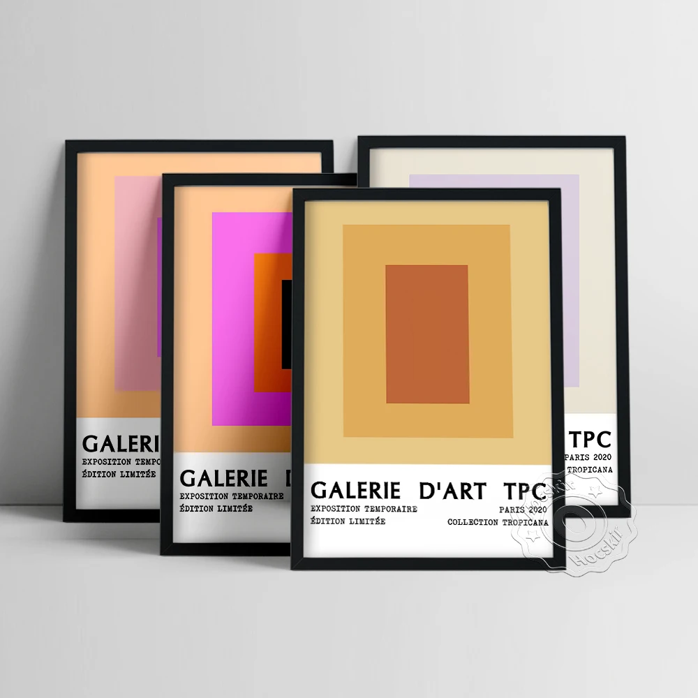 

Galerie D'Art Tpc Poster, Colour Block Art Prints, Minimalist Geometry Wall Art, Square Patten Wall Picture, Living Room Decor