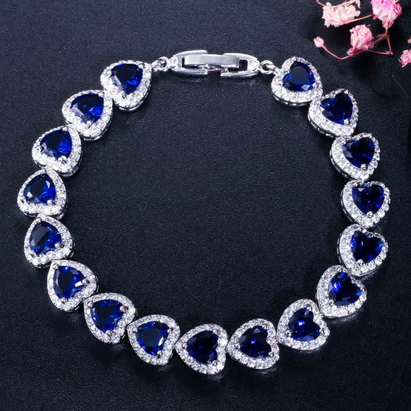 

Exquisite 3A Zircon Bracelet Sterling Silver S925 Gemstone Bracelet Sapphire Emerald Luxury Jewelry