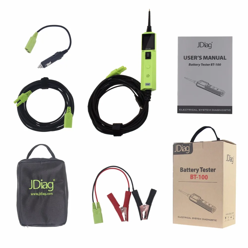 

JDiag BT-100 Battery Tester BT100 Electrical System Circuit Tester or Reducing Diagnostic Time in All 6- to 30-volt Vehicle