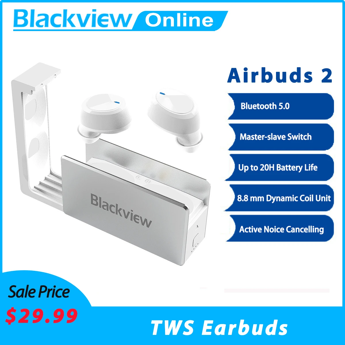 Blackview AirBuds 2 наушников TWS Bluetooth 5 0 наушники гарнитуры зарядным устройством