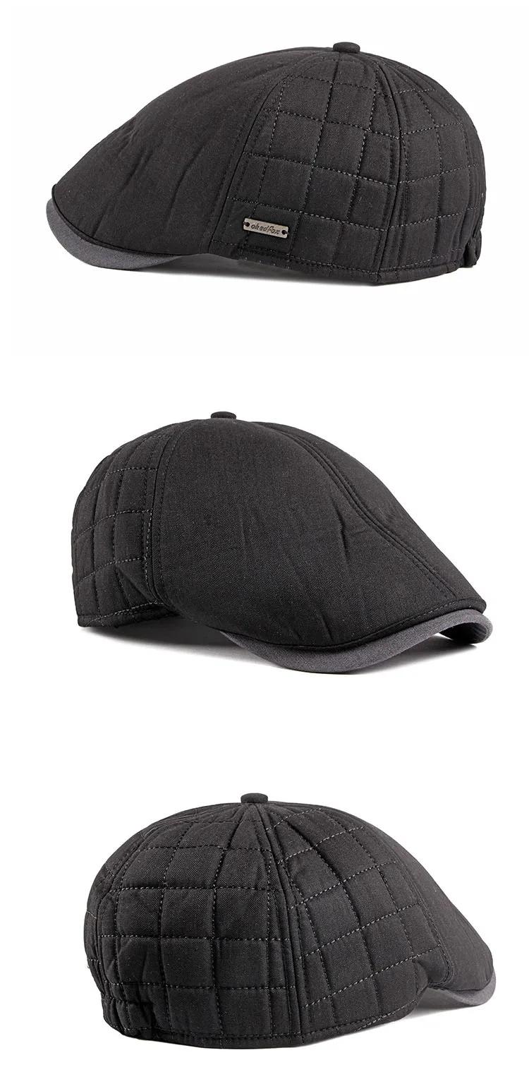 Fibonacci New Style Newsboy Cap Brand Quality Men Beret Plus Thick Velvet Autumn Winter Cabbie Ivy Dad Hat