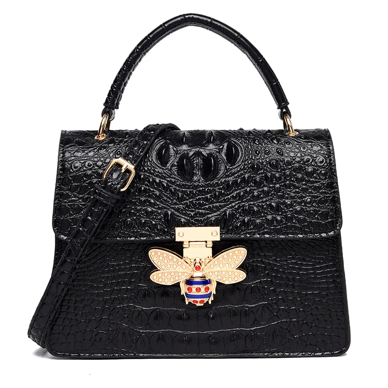 

Bags for Women 2021 New Luxury Handbags Crocodile Pattern Fashion Shoulder High-Quality Bee Handbag Elegant Woman Crossbody Bag