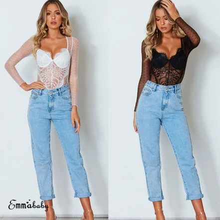 Новое Женское летнее боди с длинным рукавом сексуальное Сетчатое прозрачное