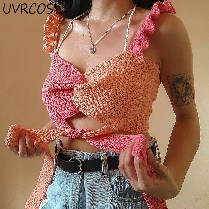 

Fashion Knitting T Shirt Women Short Sleeve One Word Collar Printing Lady Vacation Casual Street Slim Crop Top Vest New Hot Fall