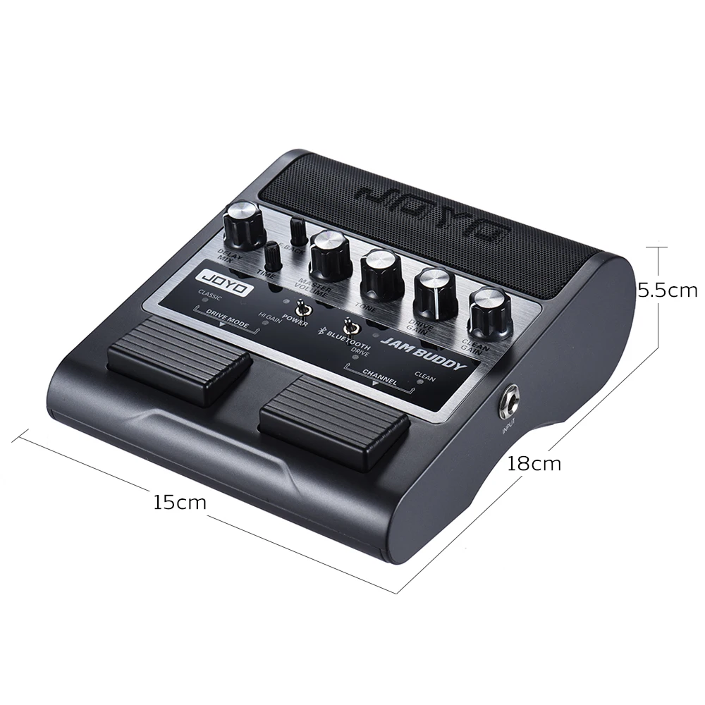 JOYO JAM BUDDY портативный Перезаряжаемый Bluetooth 4,0 двухканальный 2*4 Вт Педальный Стиль Гитарный Усилитель колонка с усилителем с задержкой