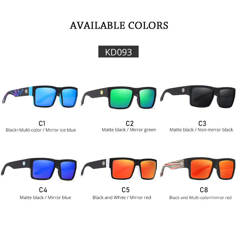 

Kdeam classic square sports and leisure sunglasses for men