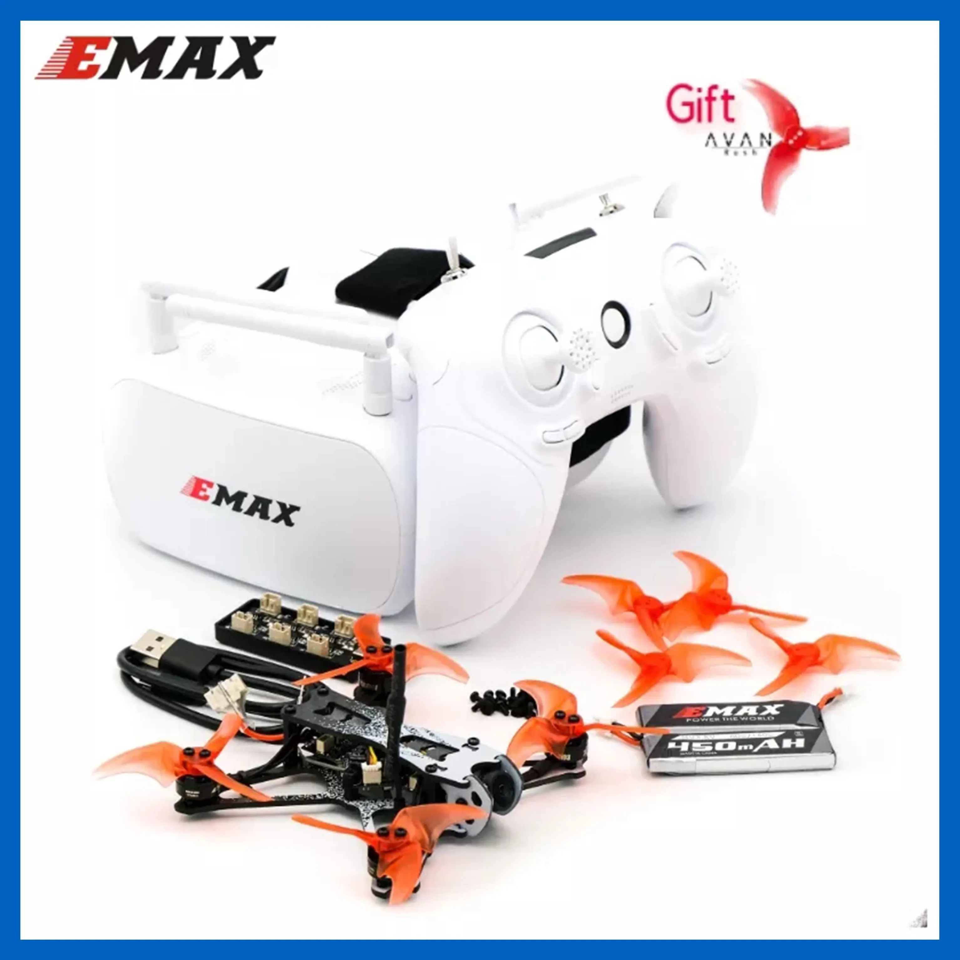 

Набор для гоночного дрона Emax Tinyhawk II Freestyle RTF FPV RunCam Nano2 37CH 25/100/200 мВт VTX 2S-FrSky Квадрокоптеры с очками