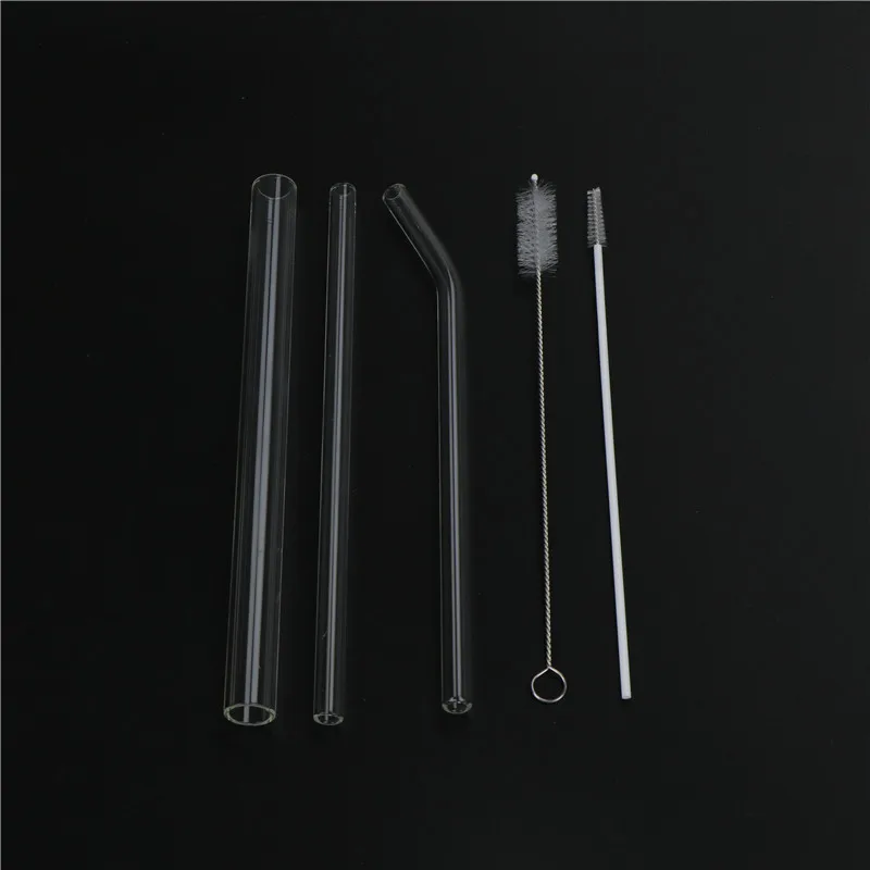 6 шт./компл. Многоразовые прозрачные стеклянные питьевые соломинки с кисточкой