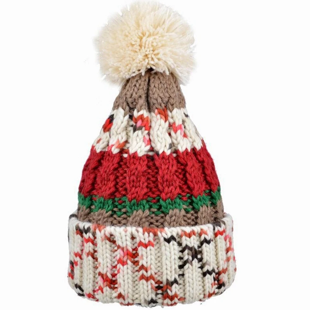 Модная женская зимняя шапка для девочек вязаная шерстяная теплая с шариками Snapback