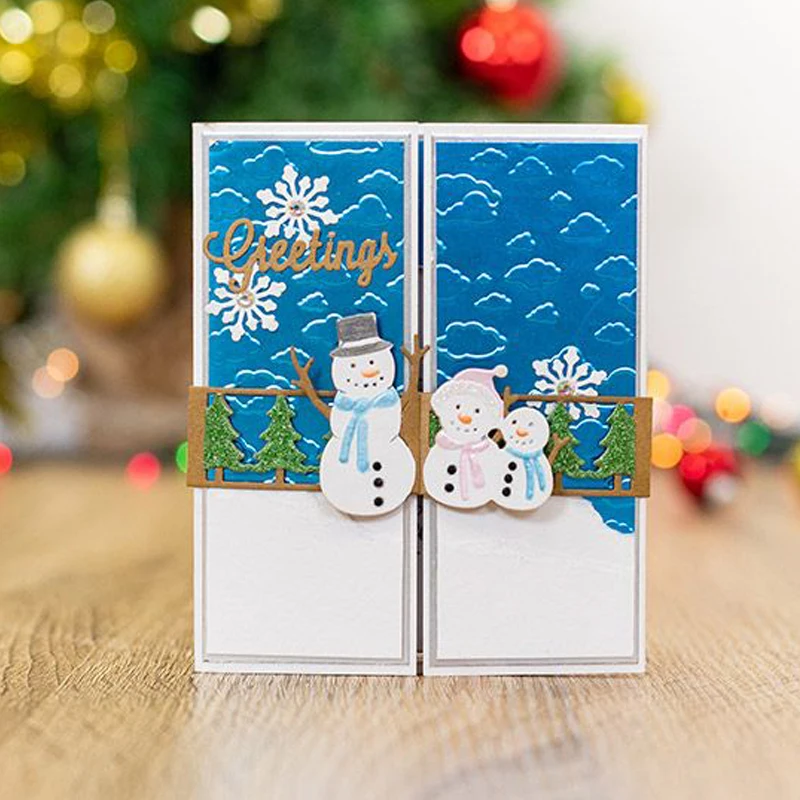 Новогодняя елка снеговик снежинка металлические Вырубные штампы альбом для