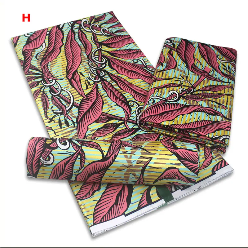 

2021 Good Quality 100% Cotton African Ankara Batik Golden Wax Fabric For Party Dresses 6 Yards Y0402-2