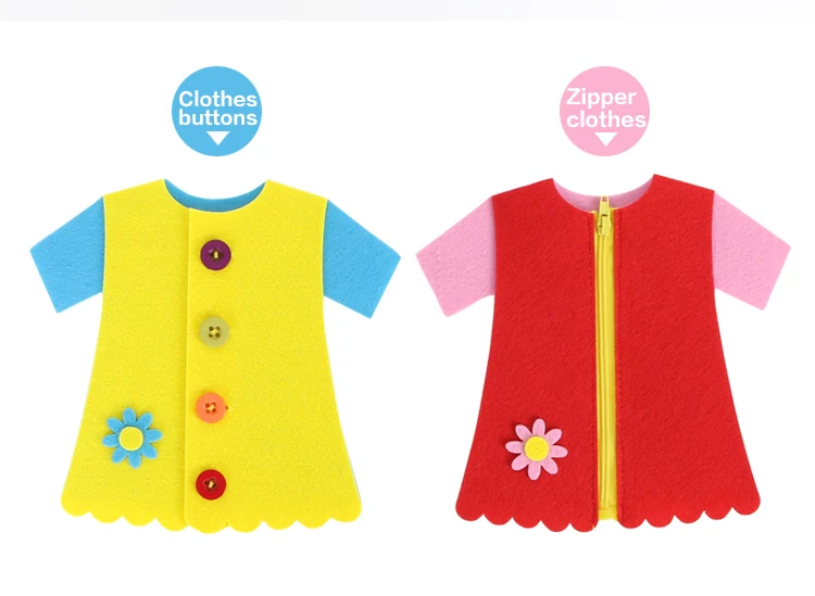 Kindergarten Diy cloth art early education growth toys montessori learn button operation zipper teaching manual course toys