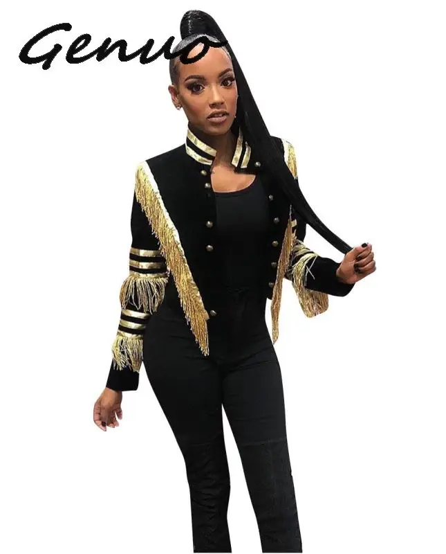 Женская блестящая куртка бомбер с длинным рукавом на пуговицах|Женские куртки| |