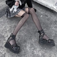 crotch tights for women sexy lingerie crotchless fake garter suspender stockings over knee long fishnet pantyhose ins jk hosiery
