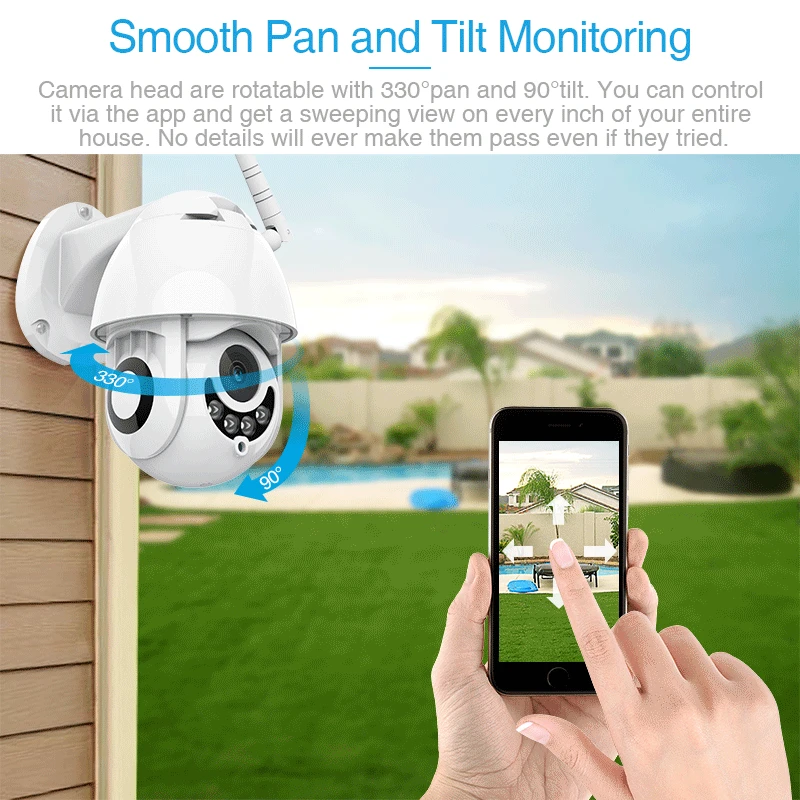 2MP 1080P Speed Wifi Outdoor PTZ Dome Surveillance Cameras Waterproof Wireless Network Security CCTV motion detect IP Camera |