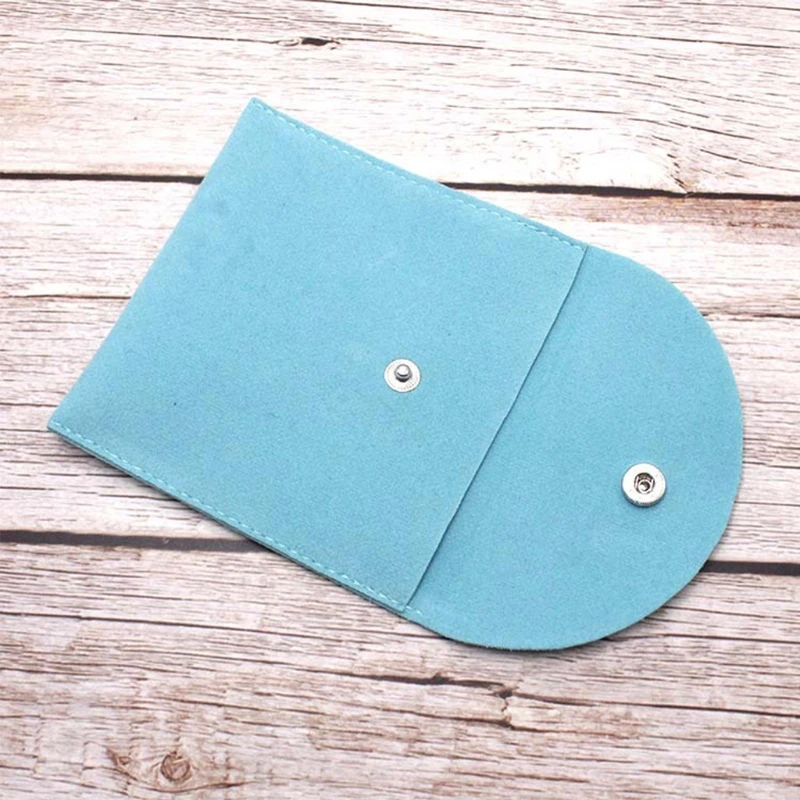 

Portable Velvet Bracelet Necklace Envelope Storage Bag with Snap Button Pouch