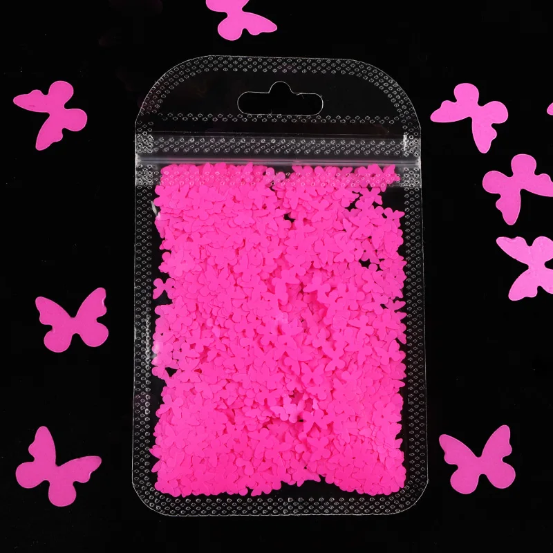 

10/5 Bag Butterfly Shape Sequins For Nail Art Decorations Neon 3D Paillette Nail Glitter Flakes Slices Manicure Nail Accessories