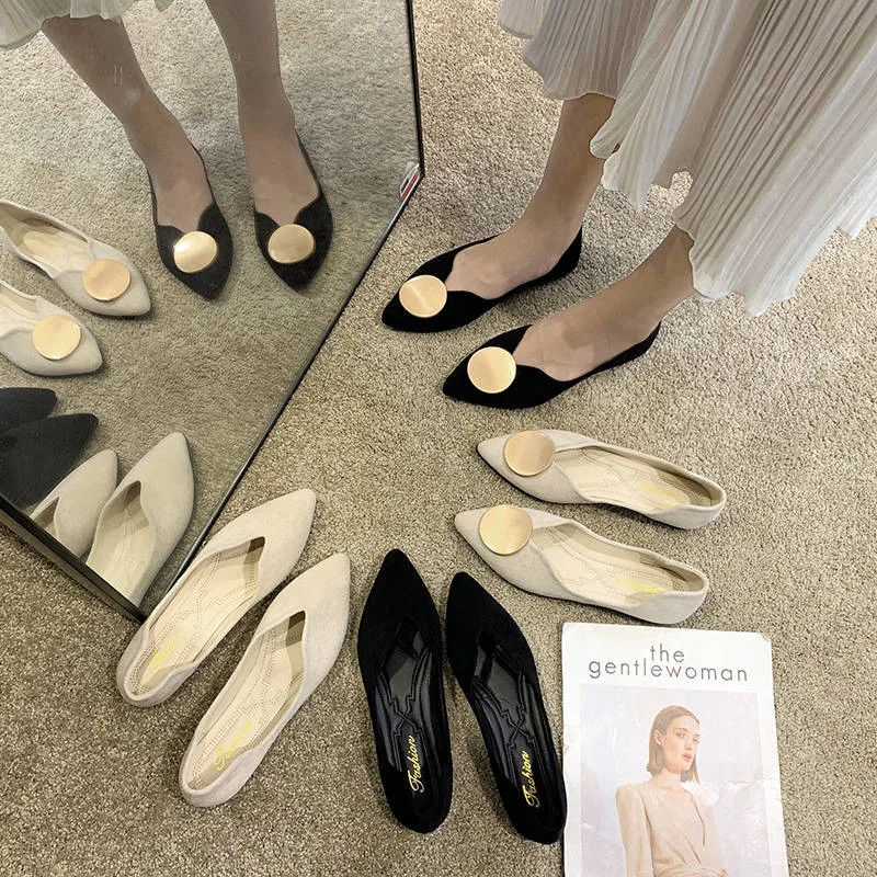 Туфли женские классические заостренный носок плоская подошва удобные