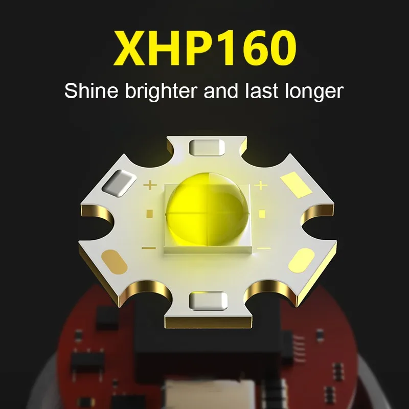 Новый мощный яркий светодиодный налобный фонарь XHP160 с ИК-датчиком Головной USB XHP90