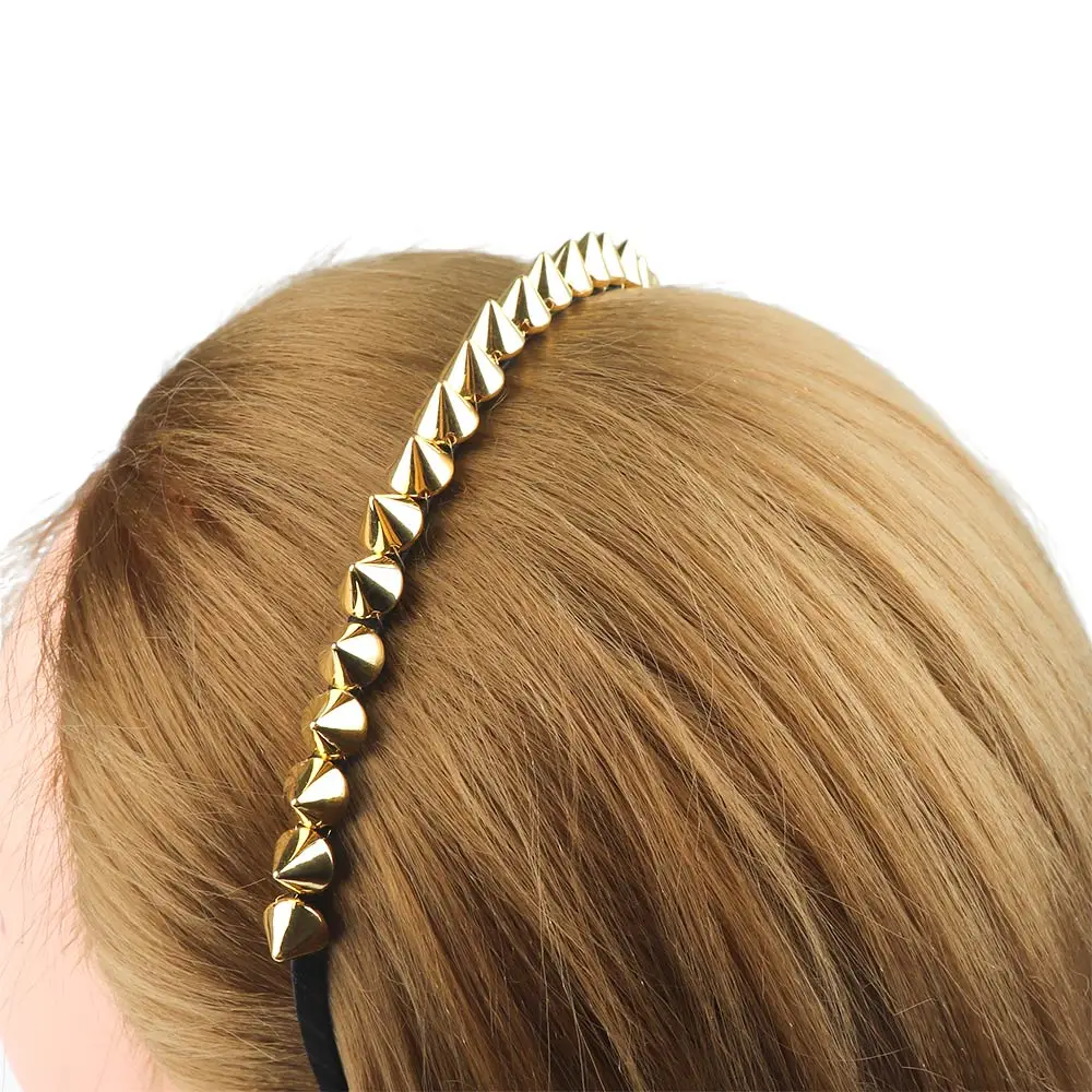 1PC Fashion Cool Metal Headband Spike Rivets Studded Band Party Punk Hair Clips Gothic style headbands for women