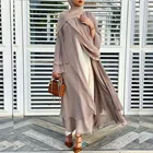 Рамадан открытая шифоновая абайя Дубай женский сарафан уличный хиджаб длинный халат мусульманская модная одежда индейка Vestido De Mujer