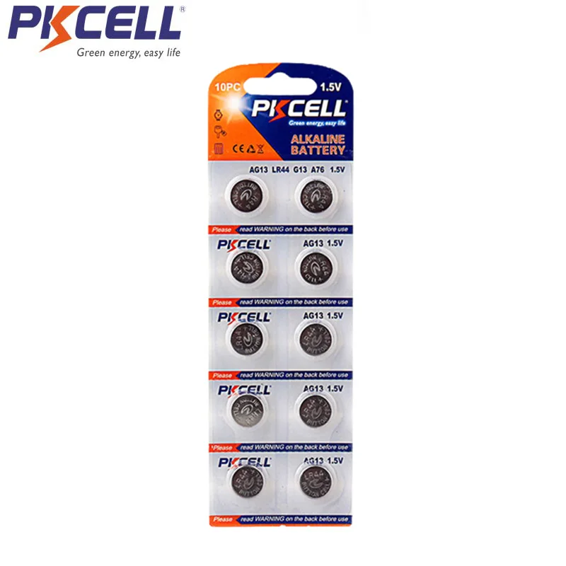 PKCELL AG13 AG10 AG4 AG3 AG1 Кнопка монета BatteriesEach модель всего 5 карт Akaline батарея Singel