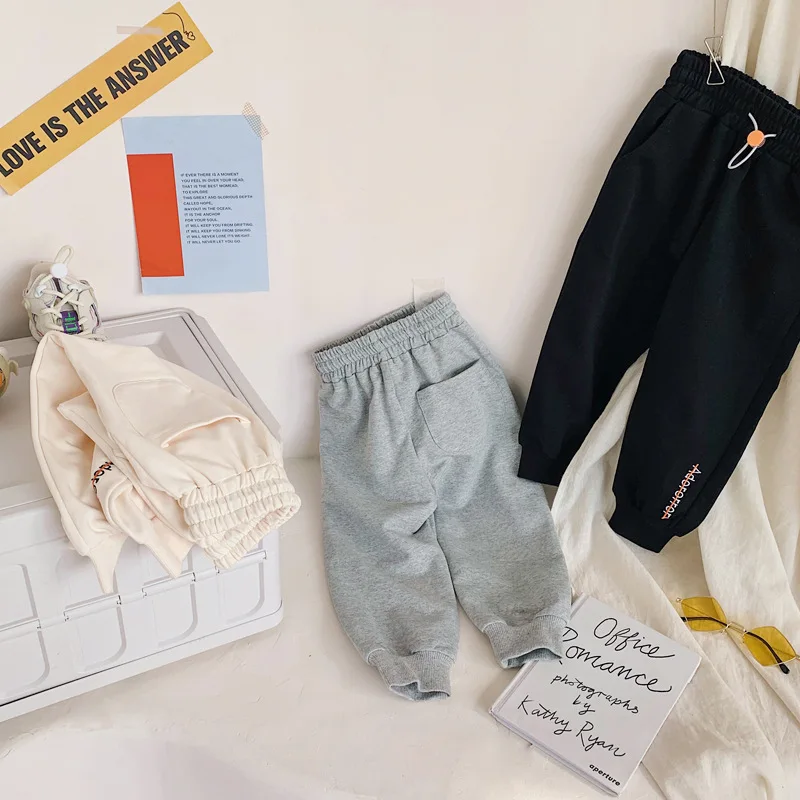 Детские спортивные штаны на весну и осень новинка хлопковые повседневные