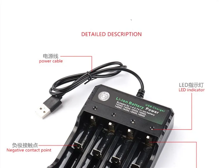 Usb зарядка 18650 18350 зарядного устройства 2/4 слота перезаряжаемые фонарик локатор громкоговоритель 3,7 V литиевая батарея независимой зарядкой