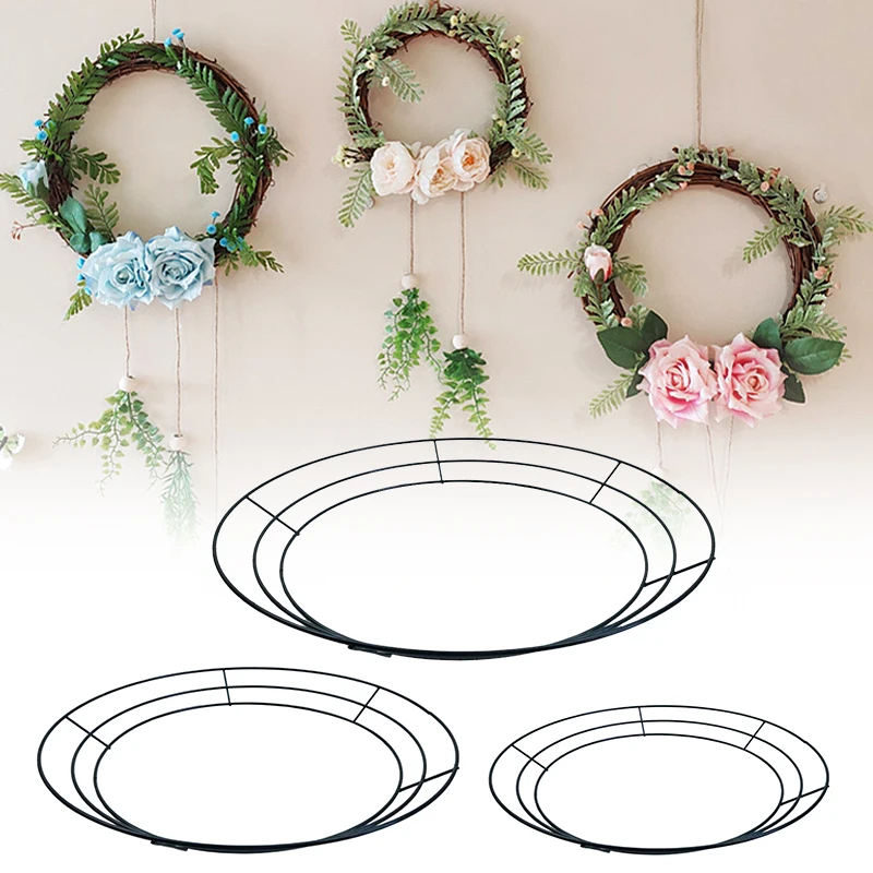 

1pc 12''/14''/16'' Floral Metal Wire Wreath Frame Form er For Christmas