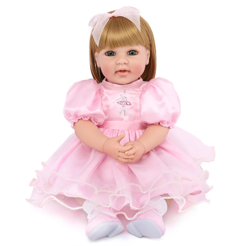 22 дюймов принцесса кукла bonecas princesas очаровательные мягкие силиконовые reborn bebe com